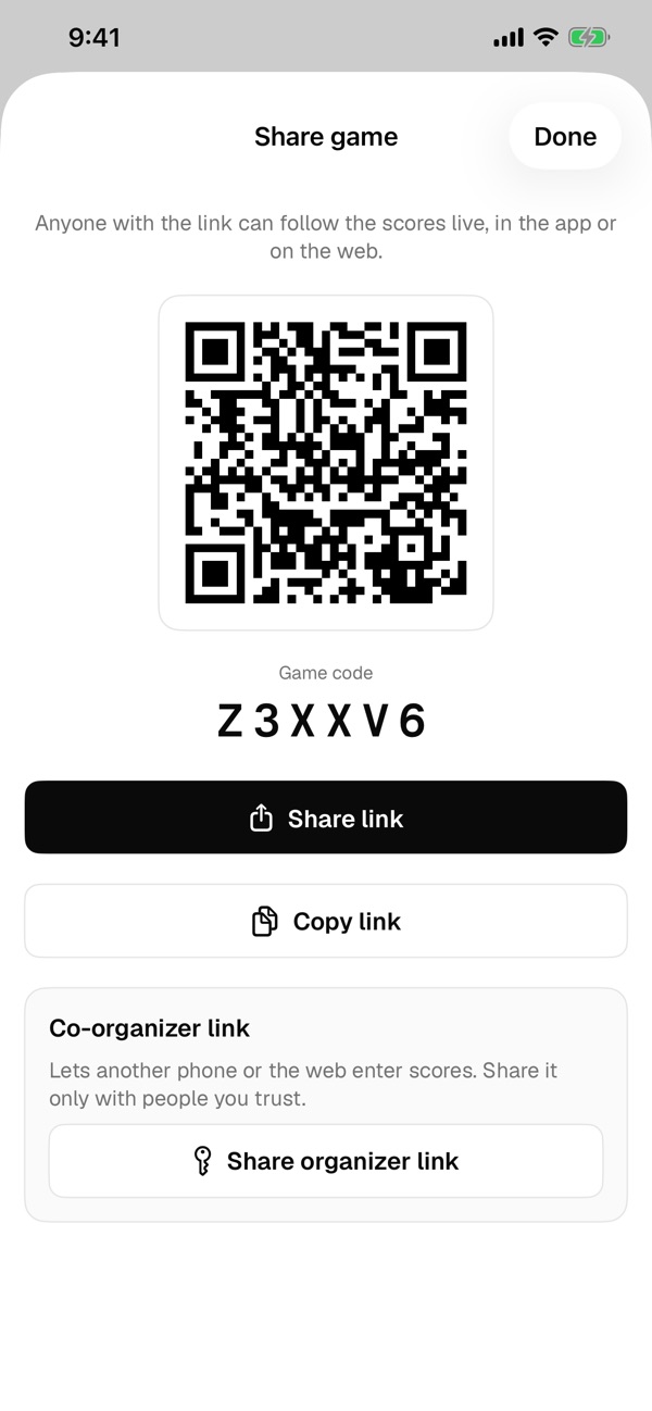 Flash a QR code, and friends join from any browser.