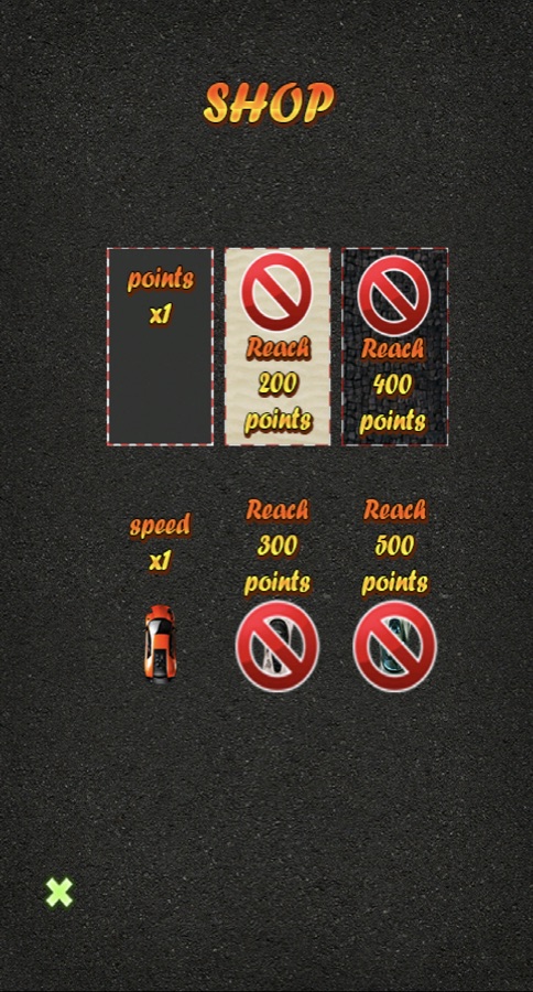 Reach 200–500 points to unlock upgrades.