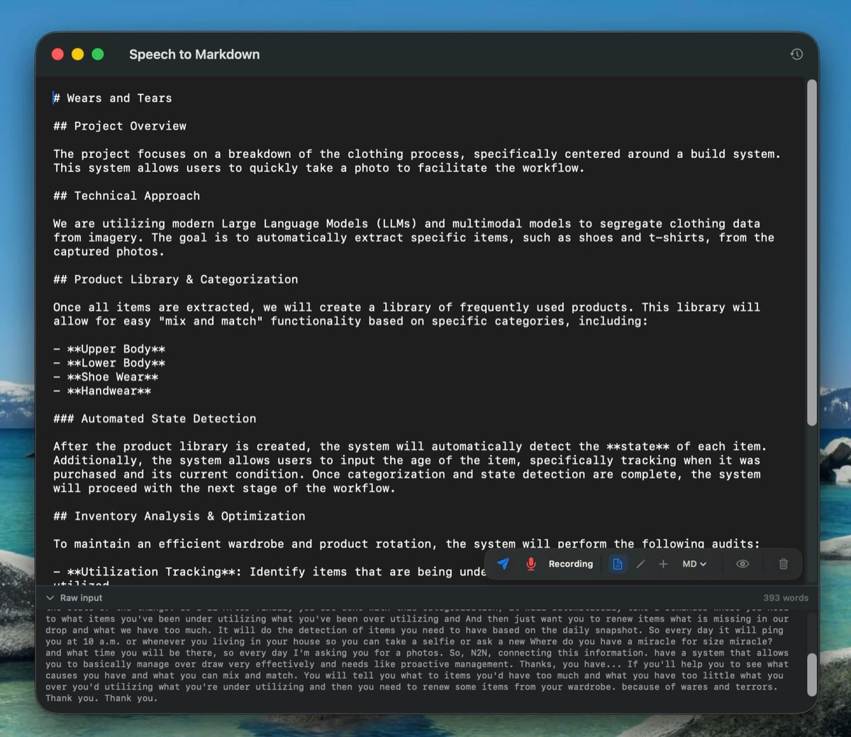 Speech to Markdown