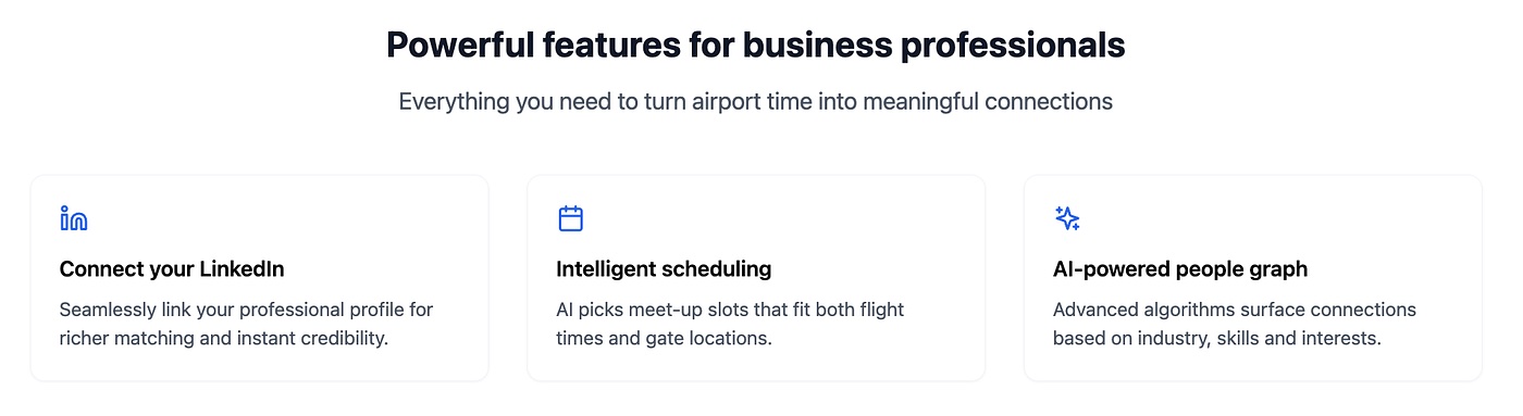 Terminal1's LinkedIn profiles, scheduling and AI-assisted professional matching